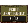 thumbnail image 1 of Ellis Proud Army Family Sign Gift 8x12 Metal Sign 108120023121, 1 of 1