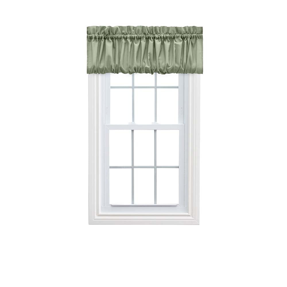 Sage Green Polyester Cotton Balloon Valance with Rod Pocket