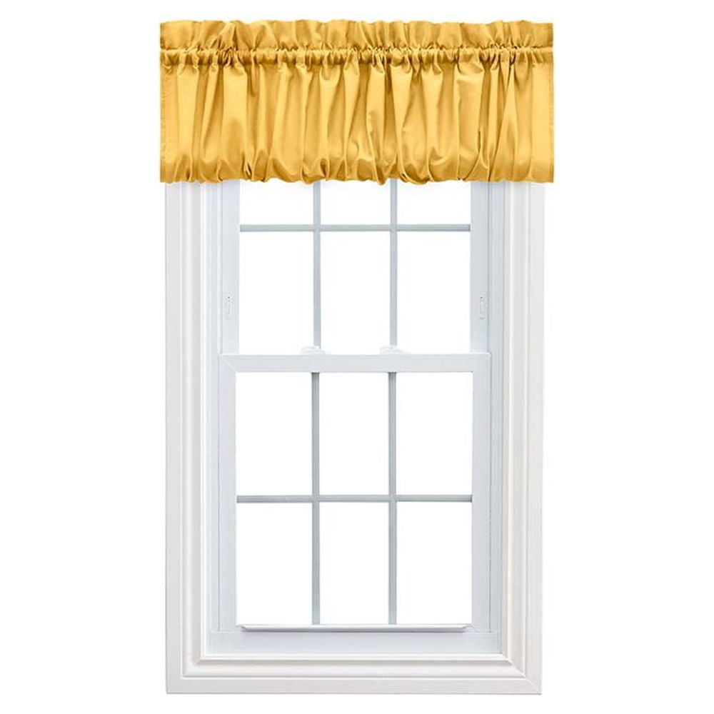 Yellow Textured Fabric Balloon Valance with Rod Pocket