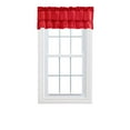 thumbnail image 1 of Ellis Curtain Stacey 1.5" Rod Pocket Ruffled Window Treatment Filler Valance 54"x13" Red, 1 of 2