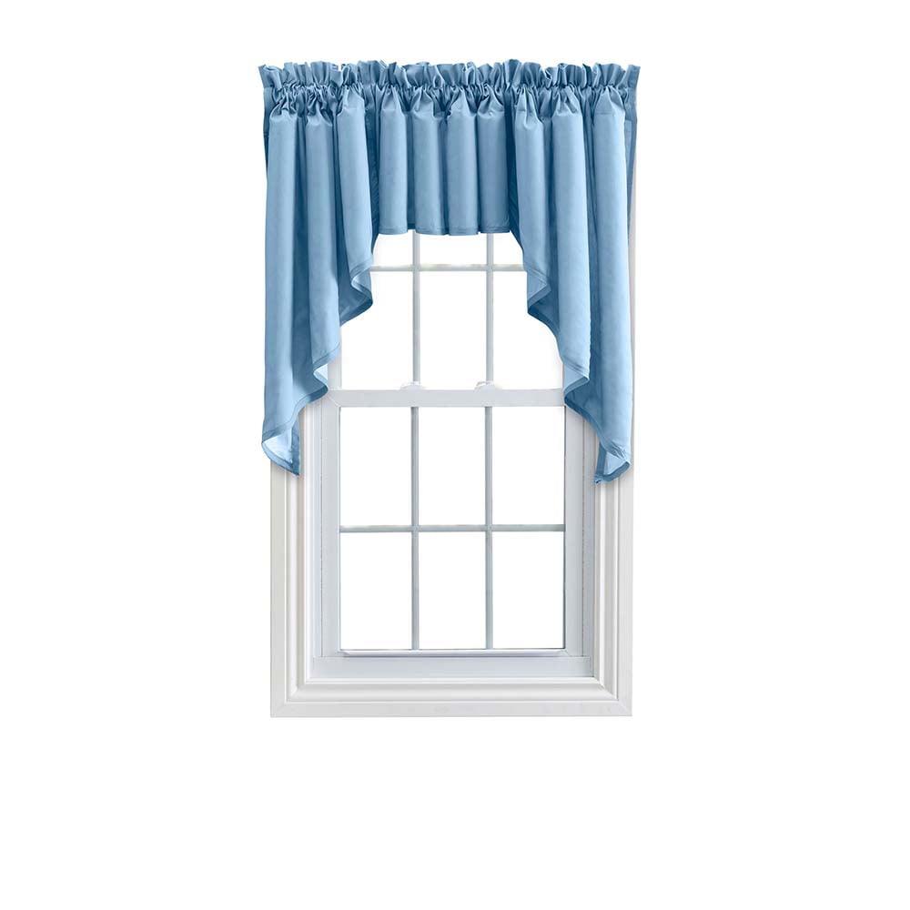 Slate Blue 126" x 36" Rod Pocket Polyester Cotton Blend Window Swag