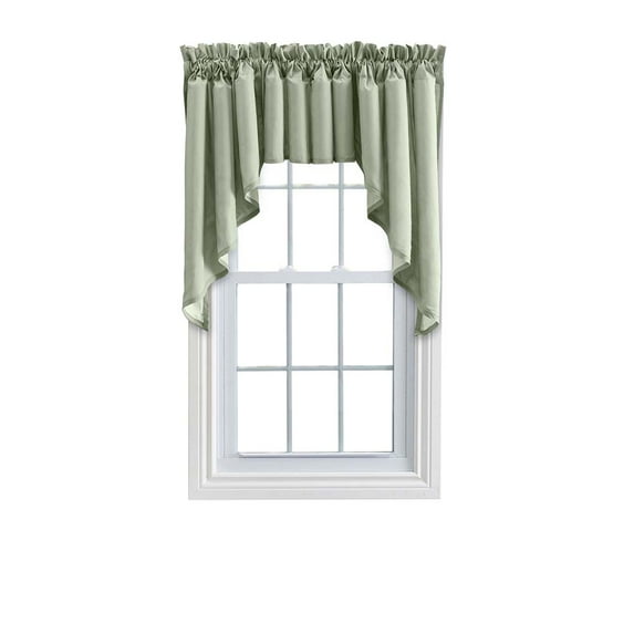 Ellis Stacey 3" Rod Pocket High Quality Fabric Solid Color Window Lined Swag Set 126"x63" Sage