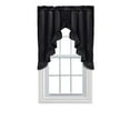 thumbnail image 1 of Ellis Stacey Solid Color Window 1.5" Rod Pocket High Quality Fabric Ruffled Swag 60"x38" Black, 1 of 2