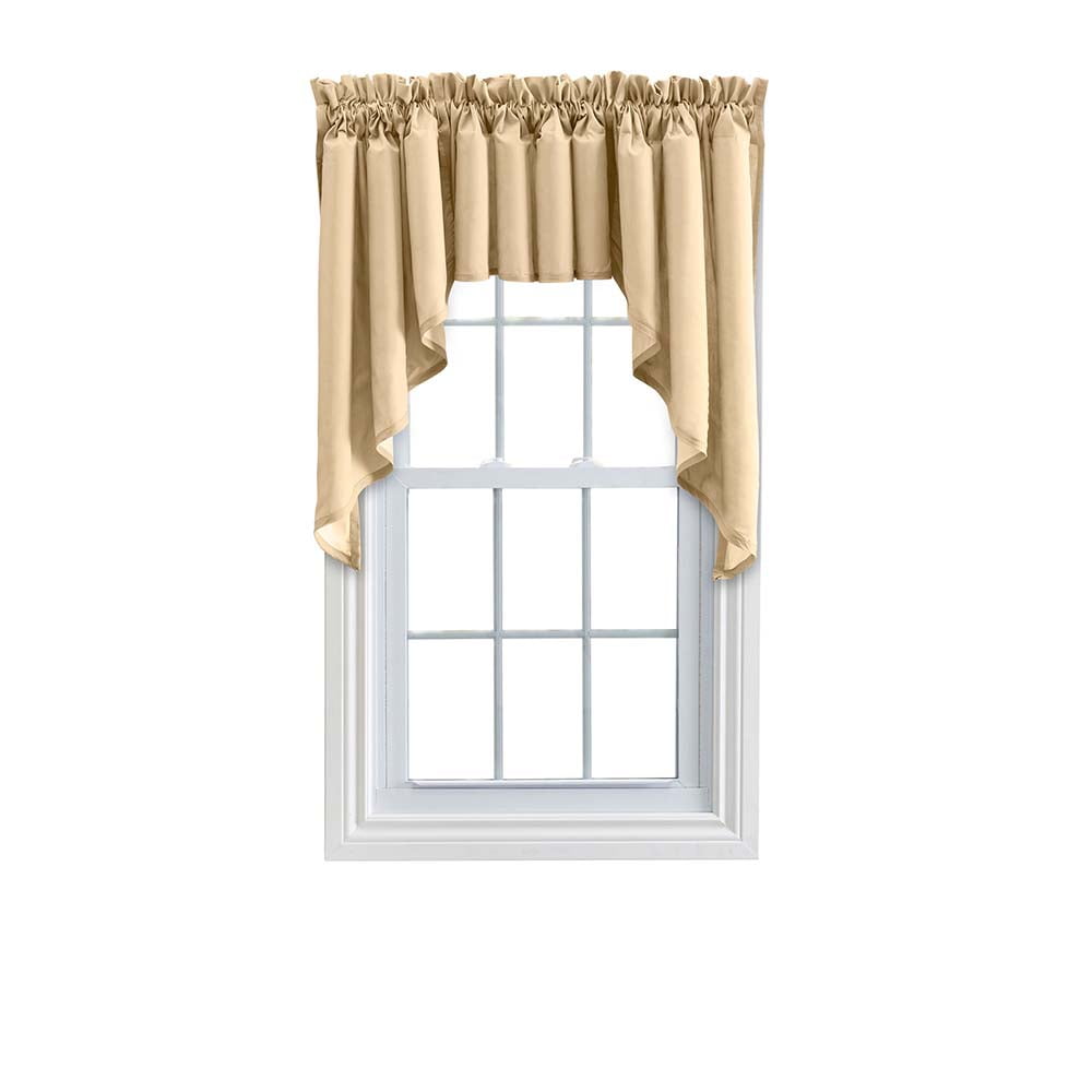 Almond Solid Color Fabric Lined Rod Pocket Valance