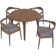 thumbnail image 1 of Ellison Modern Solid Wood Walnut Kitchen & Dining Room Table and Chairs for 4, 1 of 6