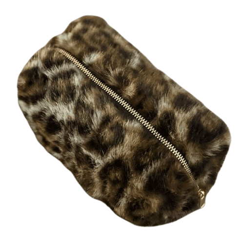 Ellison+Young Furly Leopard Cosmetic Case Stylish and Soft Structured Makeup Pouch