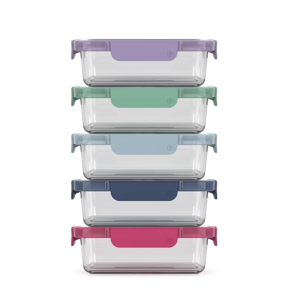 Ello Colorlock 3.4 Cup 10pc Glass Meal Prep Set