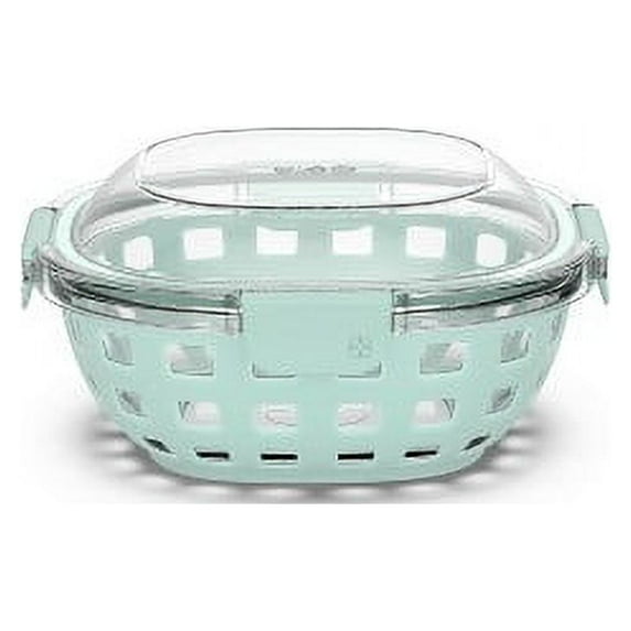 Ello 5.5 Cup Glass Lunch Bowl Mint, White