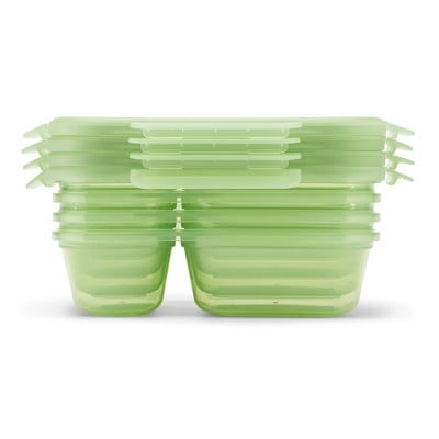 Ello 8pc Snap and Nest Snack Divided Food Storage Containers Green