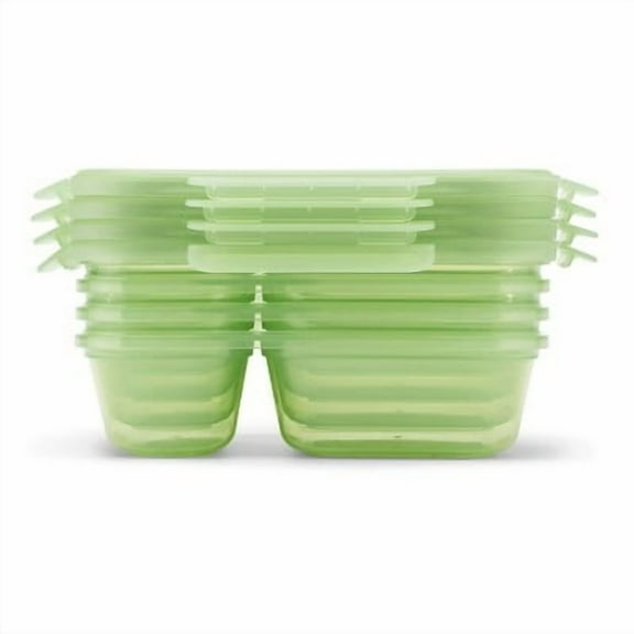 Ello 8pc Snap and Nest Snack Divided Food Storage Containers Green