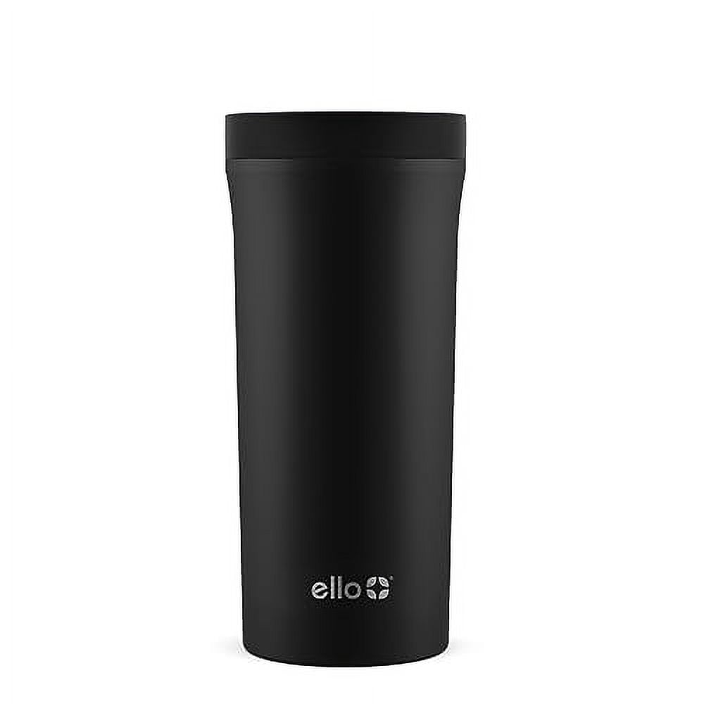 Ello Black Stainless Steel Vacuum Insulated Travel Mug, 14 oz