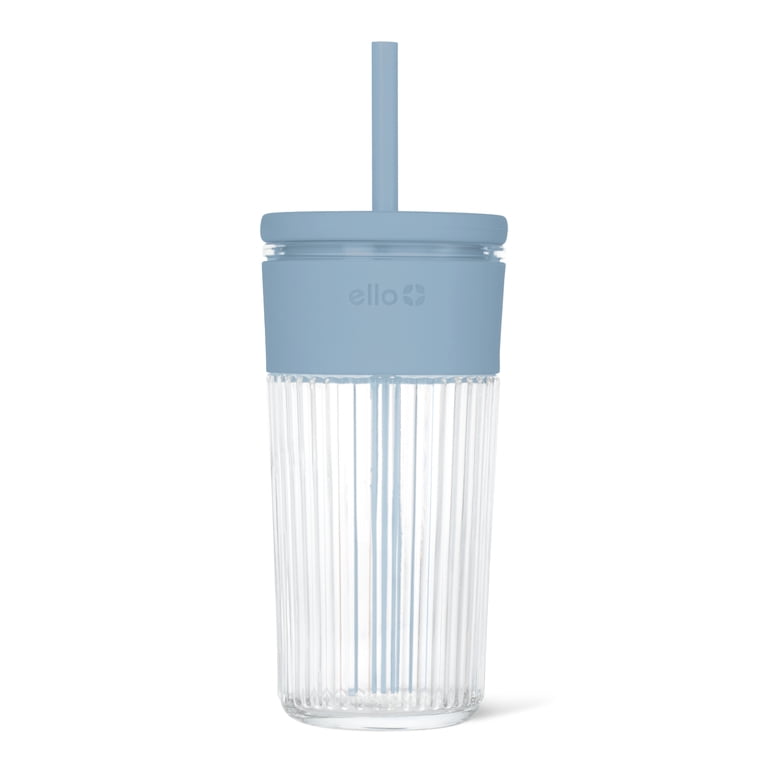Ello Ava 18oz Glass Travel Mug - Blue - Walmart.com