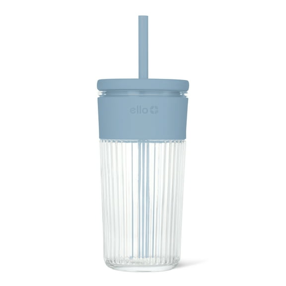 Ello Ava 18oz Glass Travel Mug - Blue