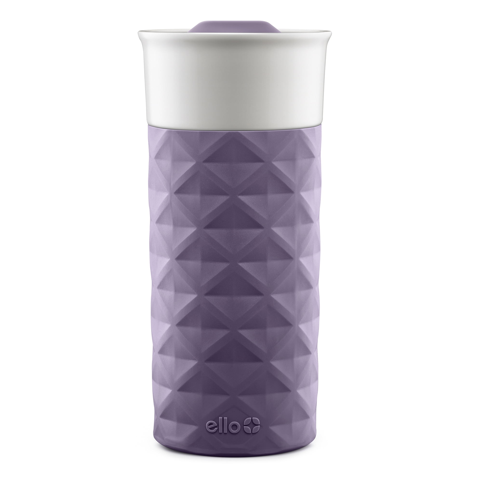 Purple Ceramic Travel Tumbler with Silicone Sleeve