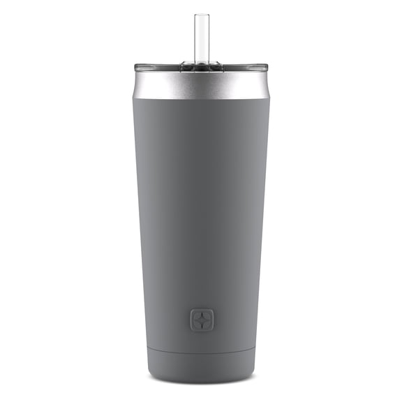 Ello Beacon Vacuum Insulated Stainless Steel Tumbler, Grey, 24 oz.