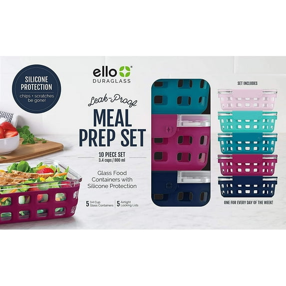 Ello Duraglass Glass Food Storage Meal Prep Containers
