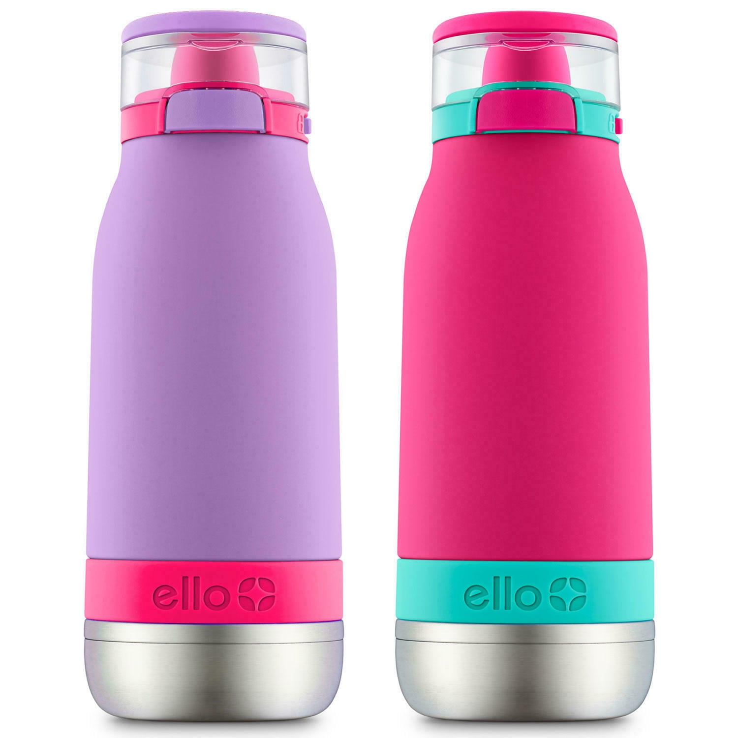 Ello 14oz Stainless Steel Emma Kids Water Bottle Purple