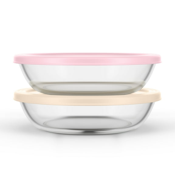 Ello Everyday 4.5 Cup Shallow Bowl 4 Piece Meal Prep Set -Preppy Blooms color