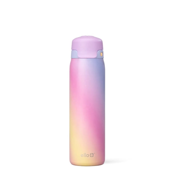 Ello Flip & Fill 22oz Insulated Stainless Steel Water Bottle, Leak