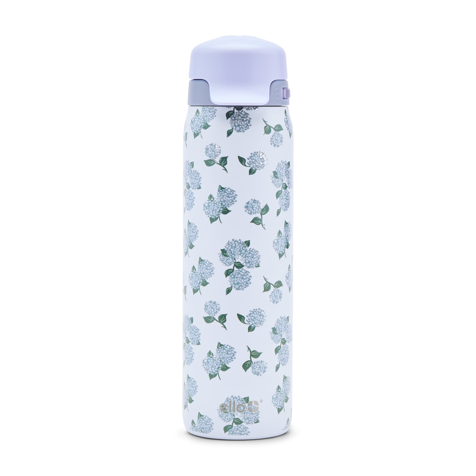 H e l l o ☻ˎˊ Ello Flip & Fill 22oz Stainless Steel Water Bottle, Hydrangea