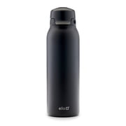 Ello Flip & Fill 32oz Insulated Stainless Steel Water Bottle, Leak-Proof Straw Lid, Black