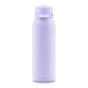 Ello Flip & Fill 32oz Stainless Steel Water Bottle with Quick Fill Technology, Sip & Chug, Leak-Proof, Tropical Violet