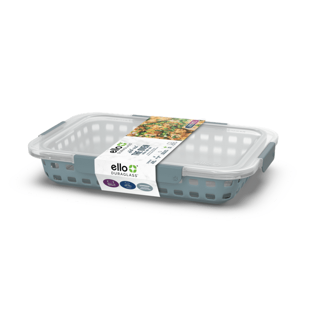 Ello Glass 3Qt 9x13 Polar Gray Duraglass Baking Dish with Oven Safe