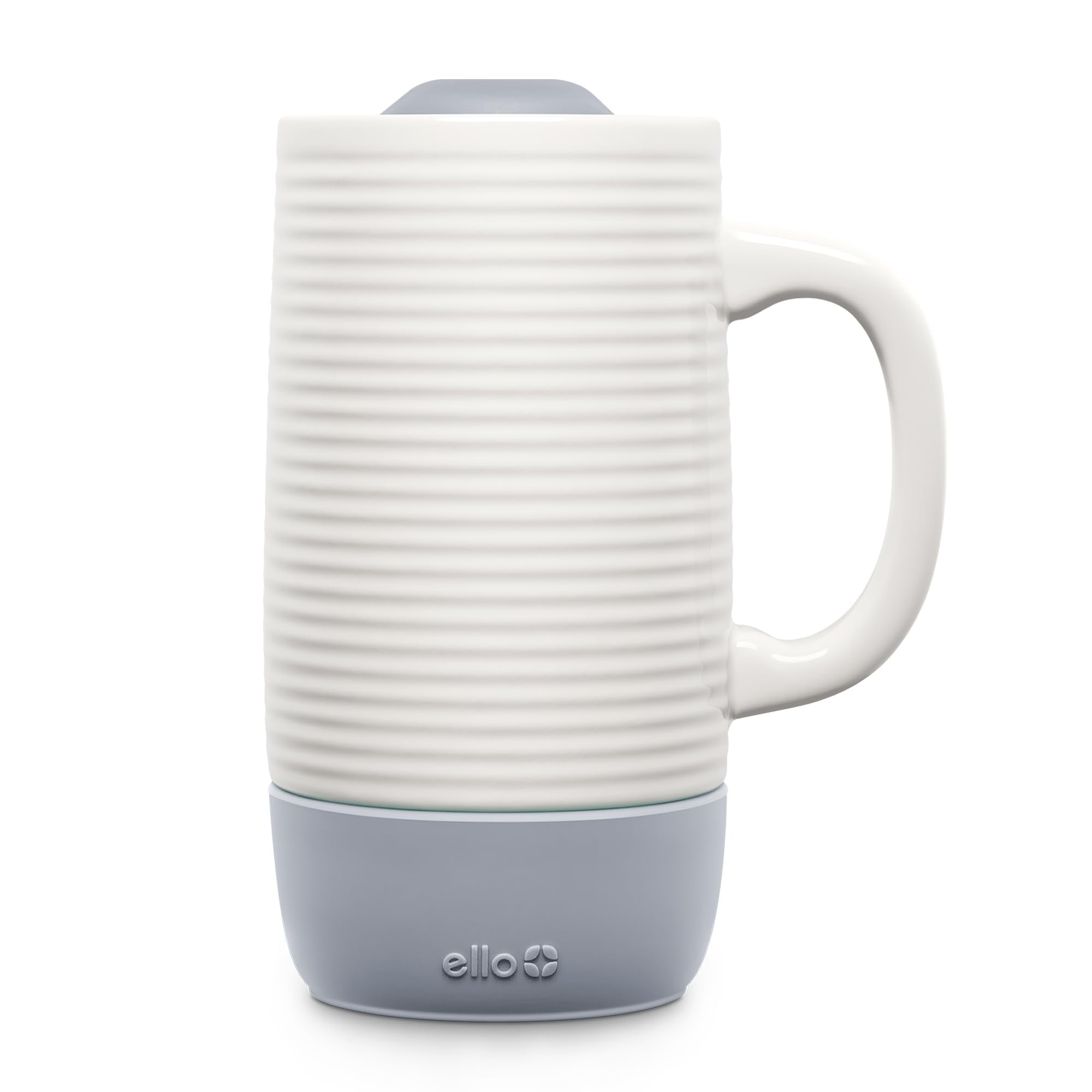 Ello Jane 18-Oz Gray Ceramic Travel Mug with Handle