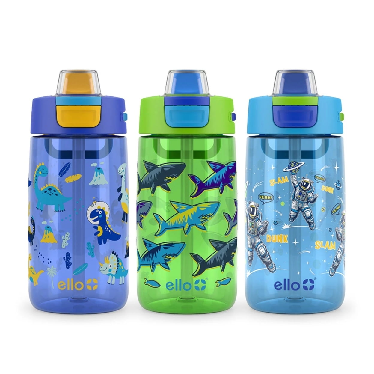 Ello 18oz Plastic Colby Hydration Tracking Space Water Bottle