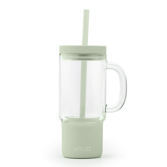 Ello Nova 18 oz Glass Mug with Straw