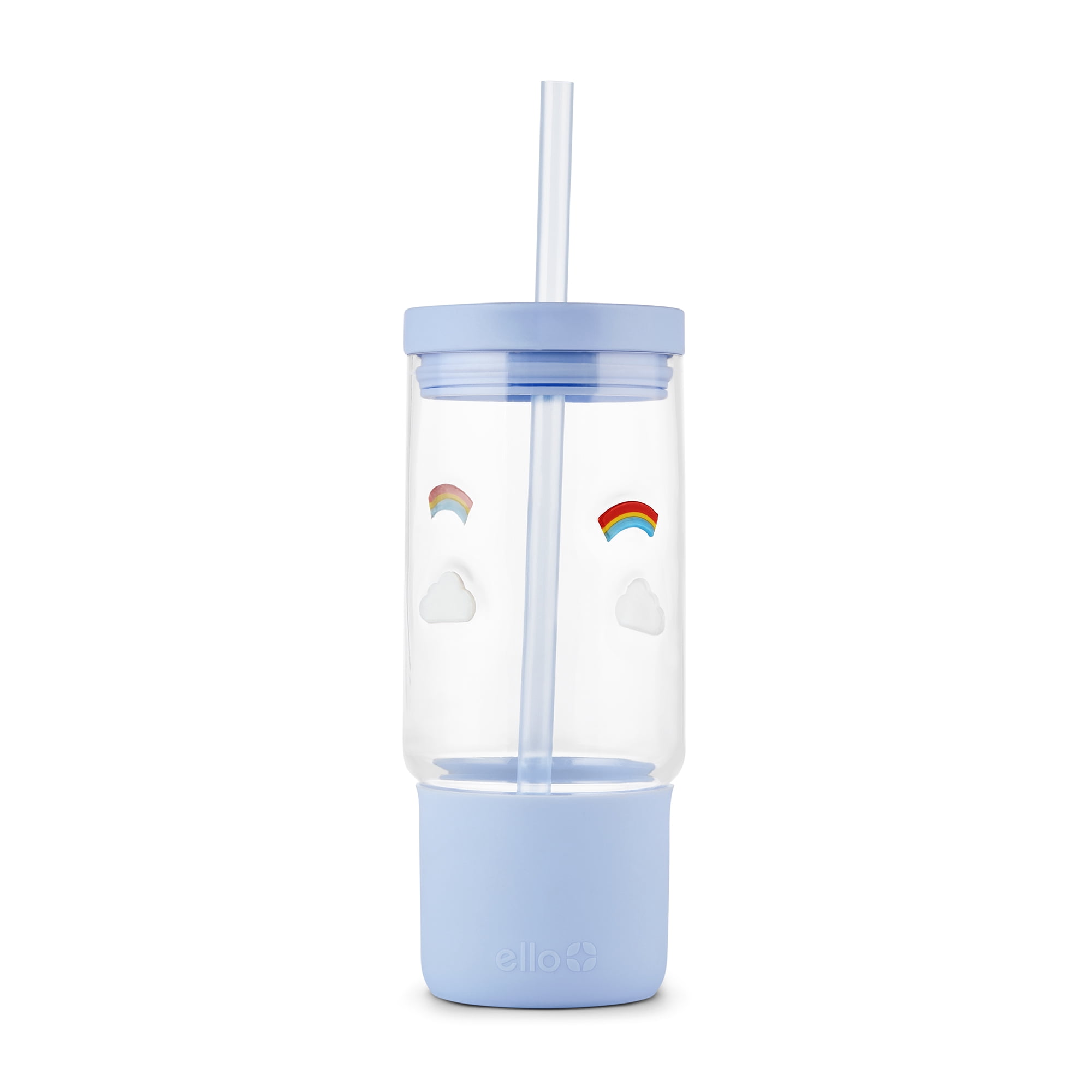 Ello Charmed 18oz Glass Tumbler with Lid and Straw