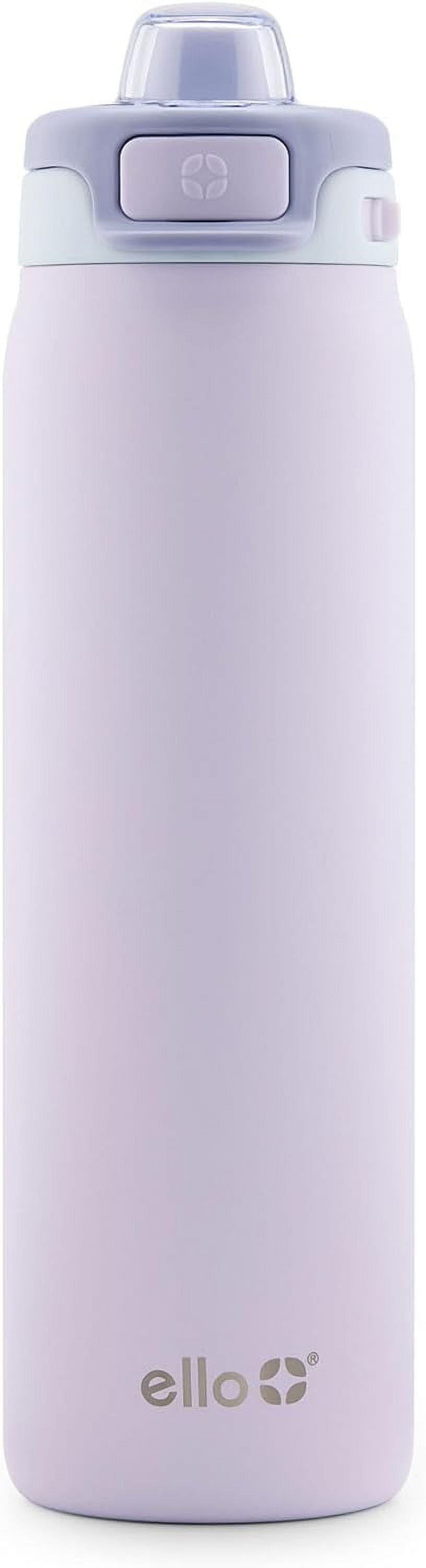 Ello Pop & Fill Stainless Steel Water Bottle with Quick Fill Technology, Double Walled Vacuum Insulated Metal, Leak Proof Locking Lid, Sip & Chug, BPA Free, Holiday Gift, 22oz, Aurora