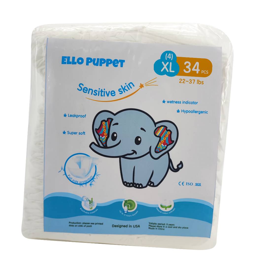 Ello Puppet Hypoallergenic Baby Diapers Unscented 7 Layers of