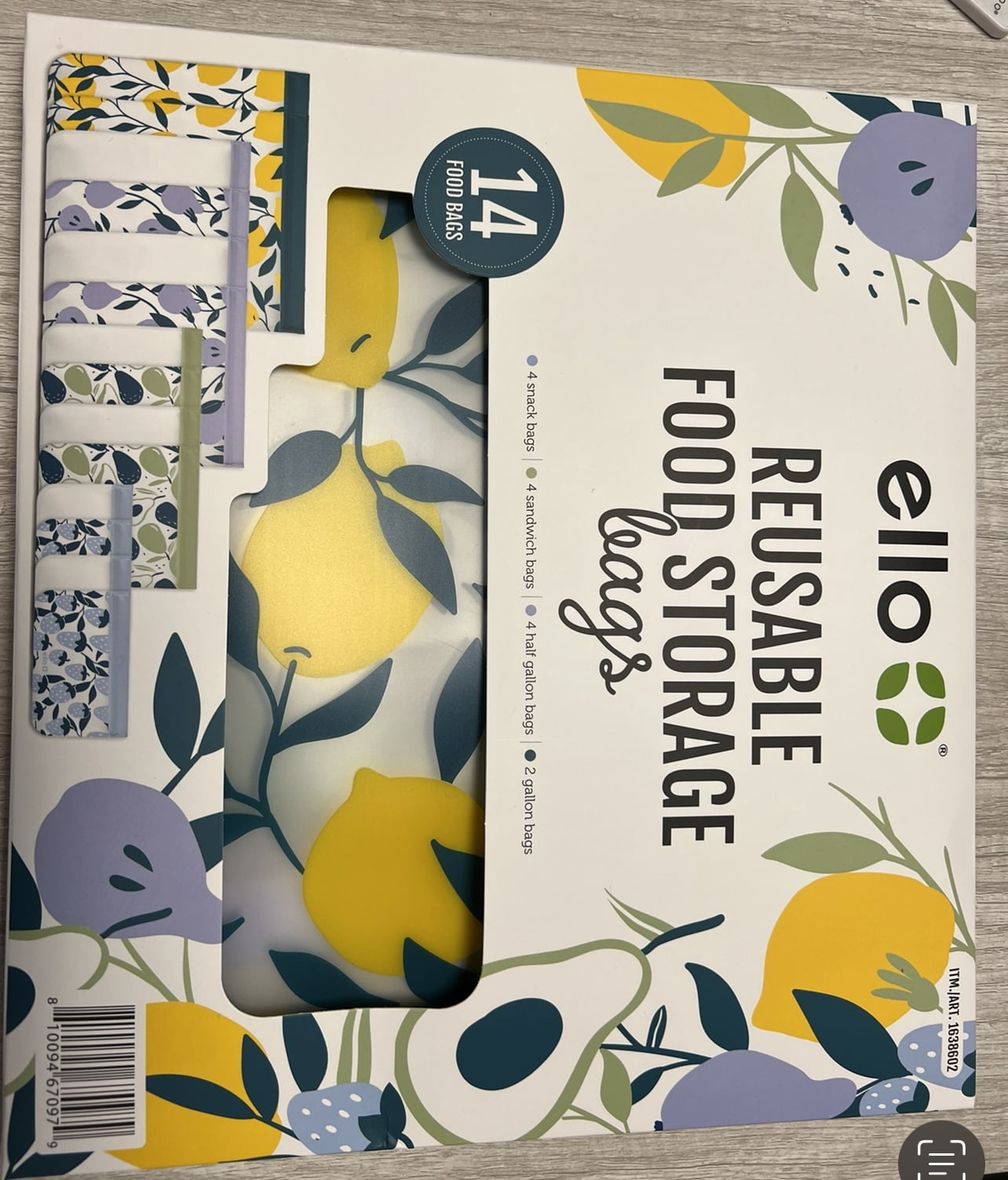 Ello Reusable food storage bags 14 bags