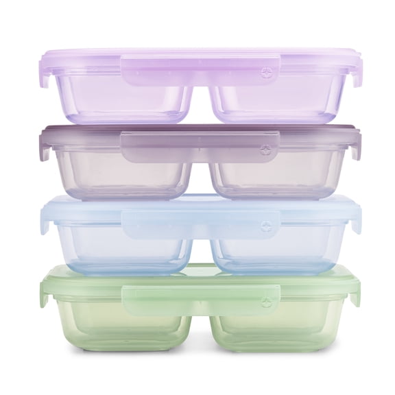 Ello Snap & Nest Plastic 8 Piece Snack Set, Made for Easy Snacking and Easy Transportation