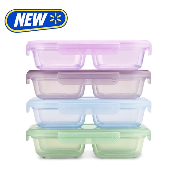 Ello Snap & Nest Plastic 8 Piece Snack Set, Made for Easy Snacking and Easy Transportation