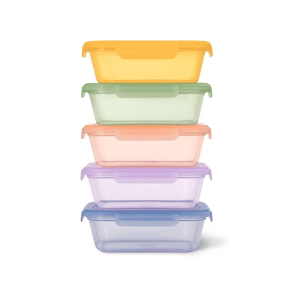 Ello Snap and Nest 4.5c Plastic 10pc Meal Prep Food Storage Container Set