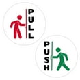 thumbnail image 1 of Ellopi 5" Round 'Push' and 'Pull' Colorful Graphic Sticker, 2 Pack, 1 of 6
