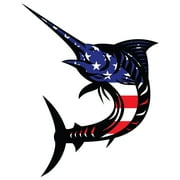 Ellopi 5 x 5 Waterproof XL USA Flag Fish Sticker Decal, 1 Pc