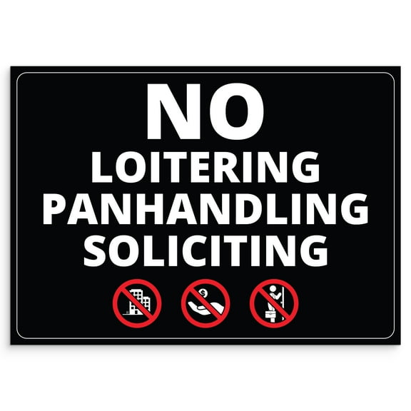 Ellopi 5" x 7" No Loitering No Soliciting No Panhandling Vinyl Business Sticker