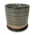 thumbnail image 1 of Ellora Ceramic Planter with Attached Saucer - Slate - 6.75" x 6.5", 1 of 2