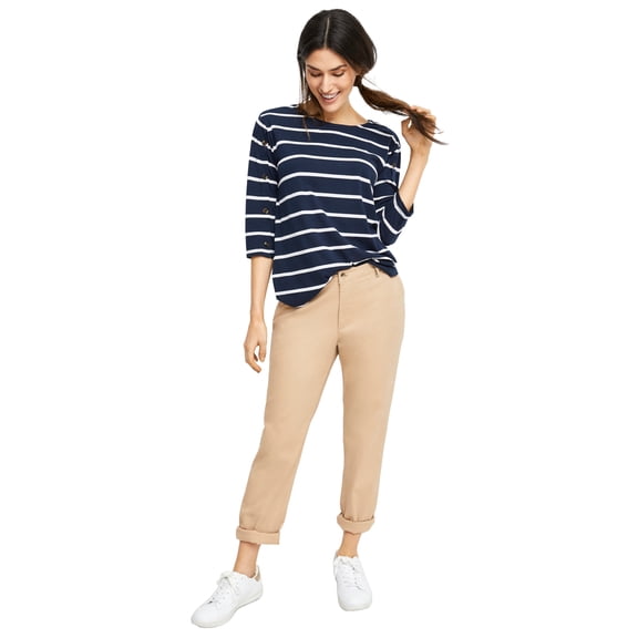 Ellos Comfortable Women's Plus Size Modern Stretch Chino Pants Slim Fit Work & Casual