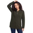 thumbnail image 1 of Ellos Plus Size 1/4 Zip Sweater Tunic With Side Slits, 1 of 5