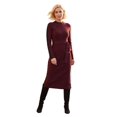 thumbnail image 1 of Ellos Plus Size Belted Color Block Midi Sweater Dress, 1 of 1