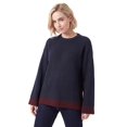 thumbnail image 1 of Ellos Plus Size Boxy Color Block Pullover, 1 of 4