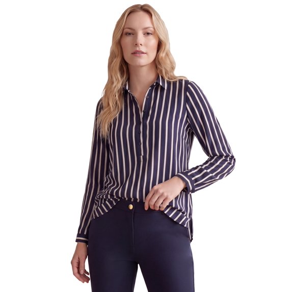 Ellos Plus Size Button Placket Popover Tunic