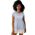 thumbnail image 1 of Ellos Plus Size Cotton Jersey Slub Cap Sleeve Trapeze Tee, 1 of 5