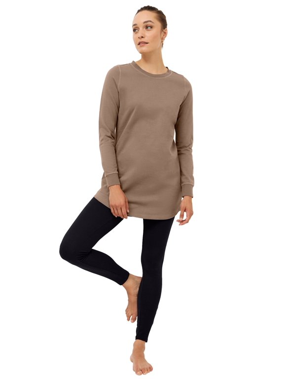 Plus Size Studio French Terry A-Line Blouson Sleeve Sweatshirt Tunic