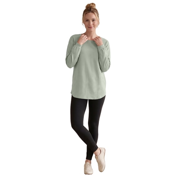 Ellos Plus Size French Terry Blouson Sleeve Sweatshirt Tunic