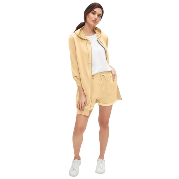 Ellos Plus Size French Terry Drawstring Shorts